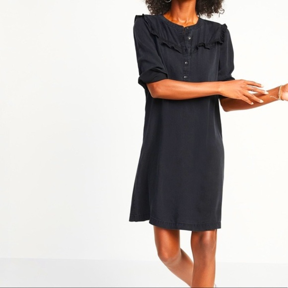 NEW Ruffle yoke popover shirt dress NWOT